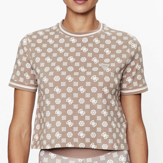 Guess Γυναικεία κοντομάνικη μπλούζα Diann 4G Crop Tee
